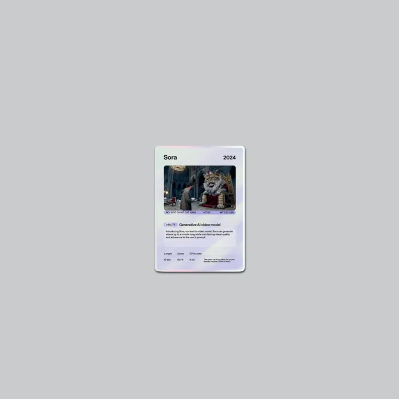 Sora Collectible Card from the OpenAI Merch Museum