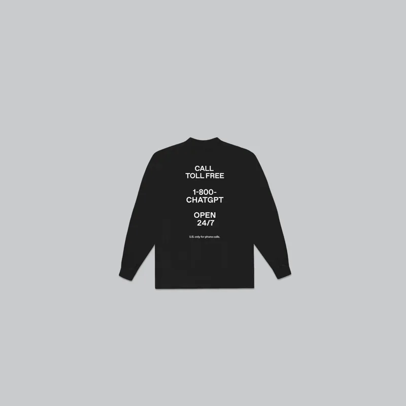 1-800-ChatGPT Long Sleeve from the OpenAI Merch Museum