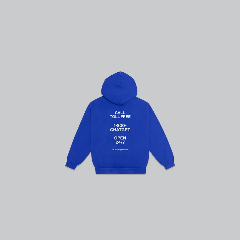 1-800-ChatGPT Hoodie from the OpenAI Merch Museum